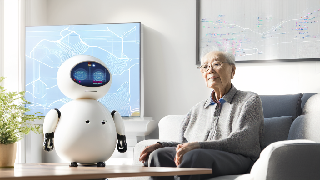 Elderly companion AI doll providing real-time health monitoring and data analysis, showcasing the application of AI technology in corporate digital transformation