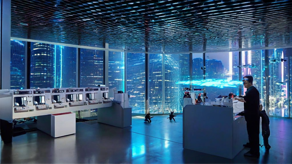 未来城市的实验室中，科学家们利用MindLink大模型进行高效的客户获取，展示AI营销的强大潜力。