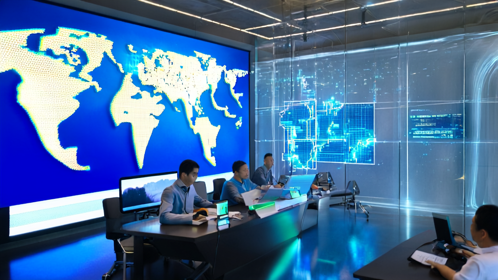 AI multilingual email marketing unlocking international markets, with an office assistant robot processing global email data
