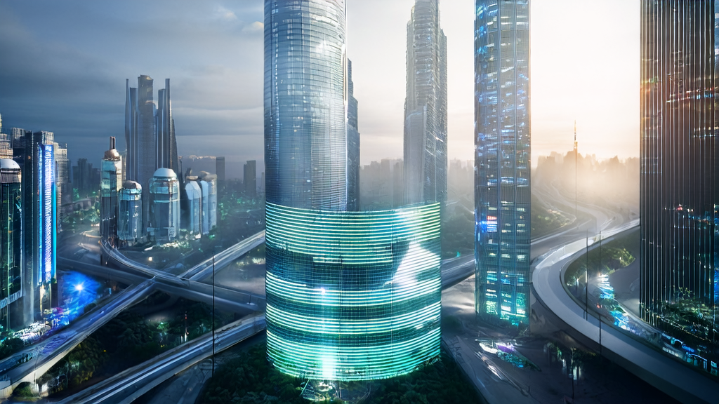 未来城市中，创业者利用AI优化广告投放，精准触达目标人群并降低CPA