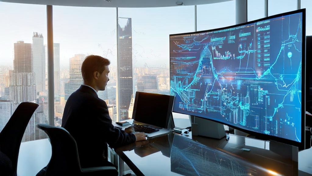 Young analyst optimizing ad targeting and reducing CPA using IBM Granite4.0Nano model in a modern office