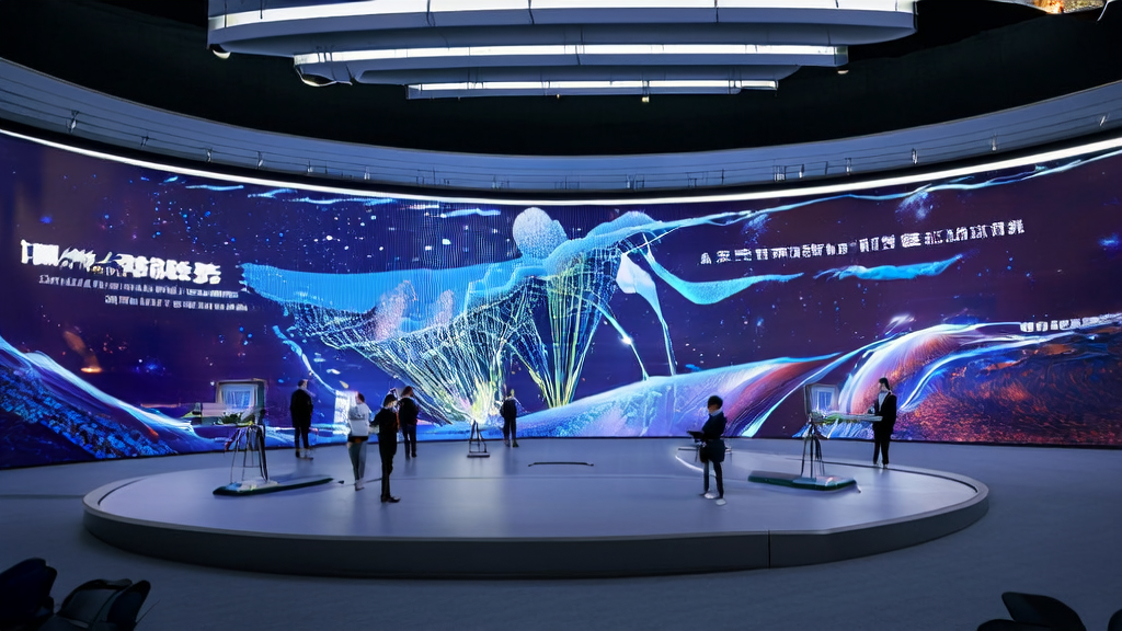 现代化广告运营中心，展示AI优化广告投放技术和数据分析