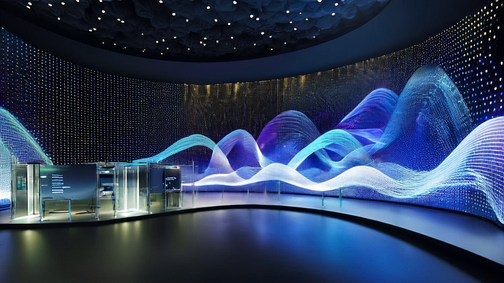 现代化的控制中心展示了AI优化广告投放的过程,包括用户行为分析、实时广告创意生成和自动驾驶模型Alpamayo-R1的应用。