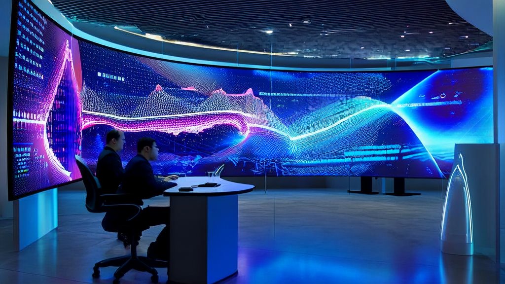 数据科学家在现代化办公室中利用AI技术优化广告投放策略，实现低成本高效率获客。