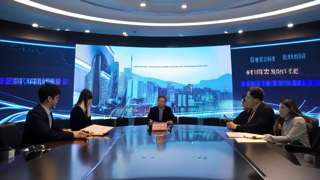 Meeting room showcasing AI-optimized advertising strategies using Alibaba's Wanhxiang 2.6 model