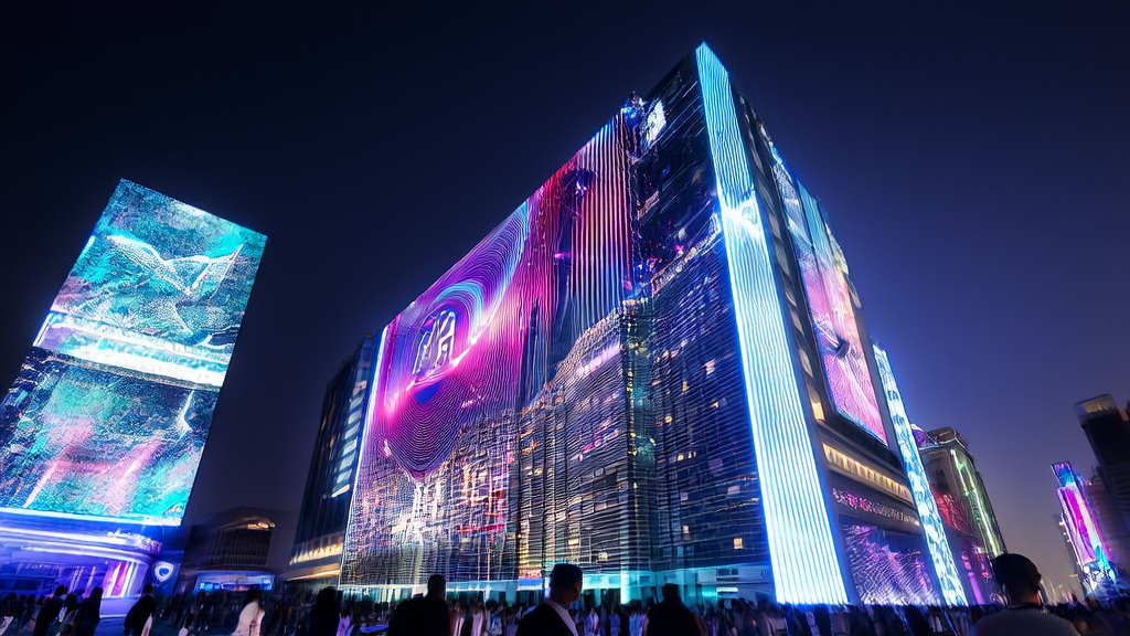 未来城市中的AI优化广告投放，智能机器人协助分析和调整广告策略