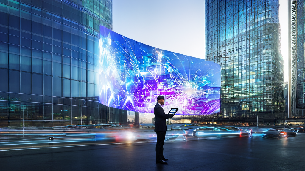 未来城市中的AI优化广告投放场景