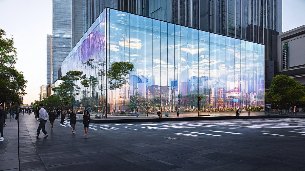 AI-optimized advertising in a modern city, featuring Meituan's LongCat-Video video generation model on a large advertisement screen