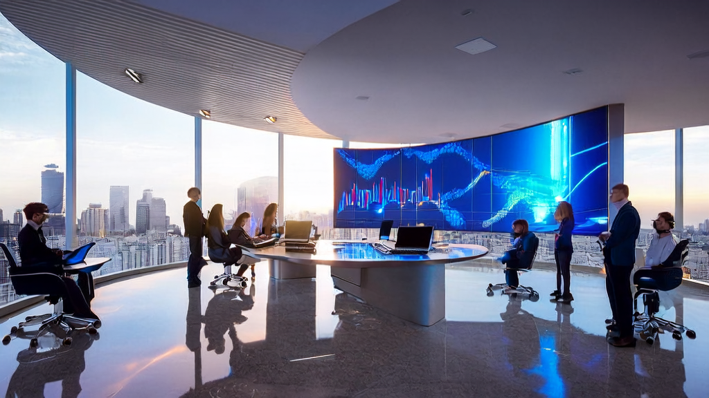 Team in a modern office utilizing AI to optimize advertising strategies