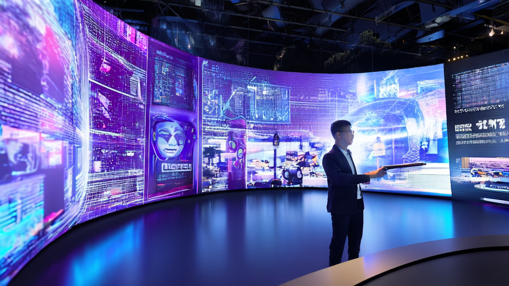 Digital marketing control center showcasing AI-optimized advertising technology and effects