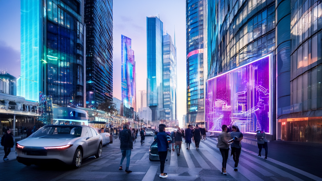 未来城市的智能广告牌展示AI优化广告投放和Meta合作的新趋势