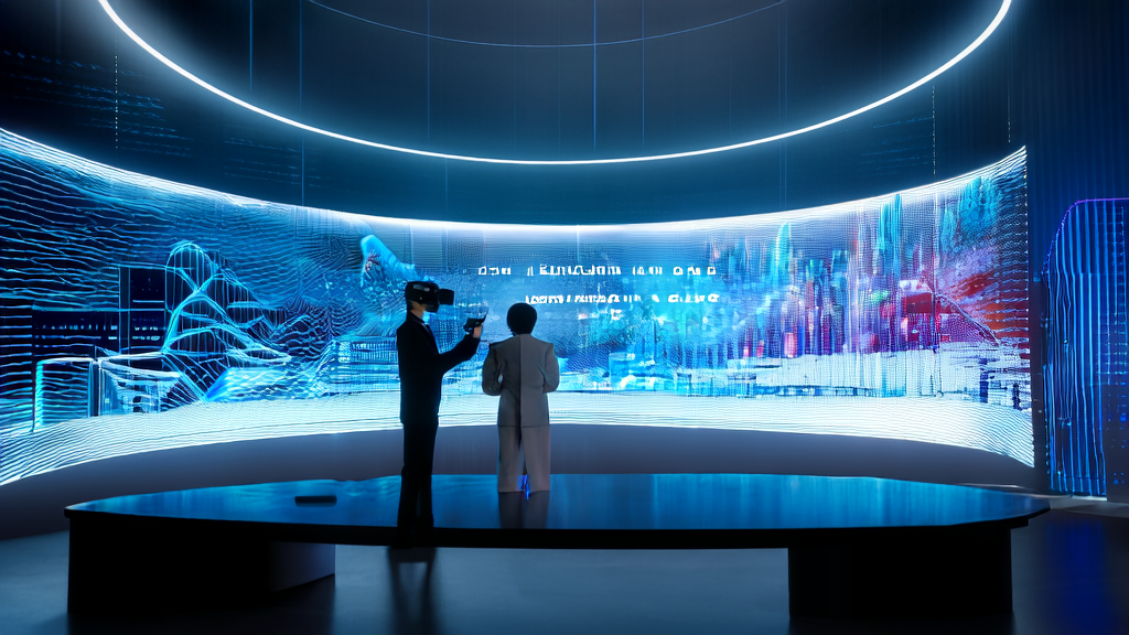 AI-optimized advertising: precise targeting and cost-saving, showcasing a modern office environment using the Claude AI model for ad data analysis.