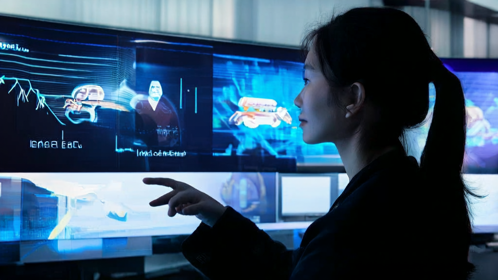 在科技办公室中，设计师通过AI技术优化广告投放，实现精准触达目标人群并降低CPA。