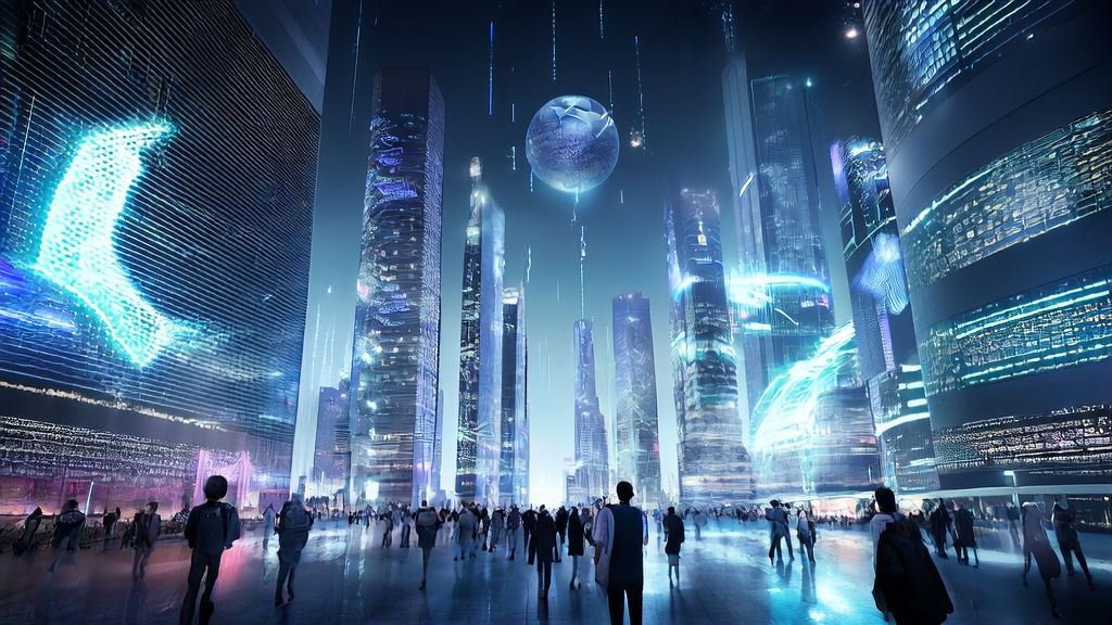 在未来城市中，AI优化广告投放系统通过分析用户数据和生成个性化视频广告，精准触达目标人群并降低CPA。