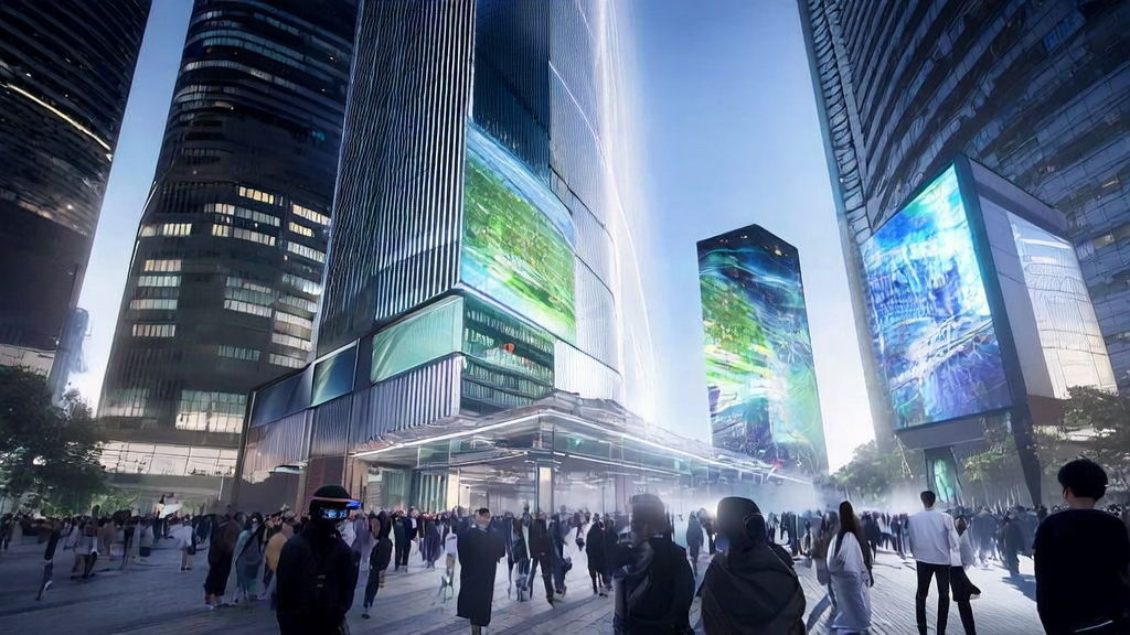 未来城市的广告投放场景，智能设备精准触达目标用户，降低CPA