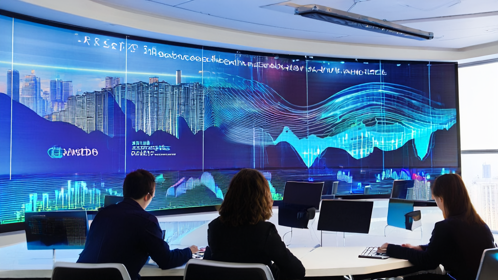 Modern office scene showcasing AI-optimized advertising: reaching targets and reducing CPA