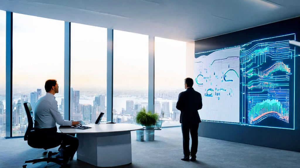 A data analyst in a modern office uses AI technology to optimize advertising strategies, analyzing complex data charts and market trends to precisely reach target users and reduce advertising costs.