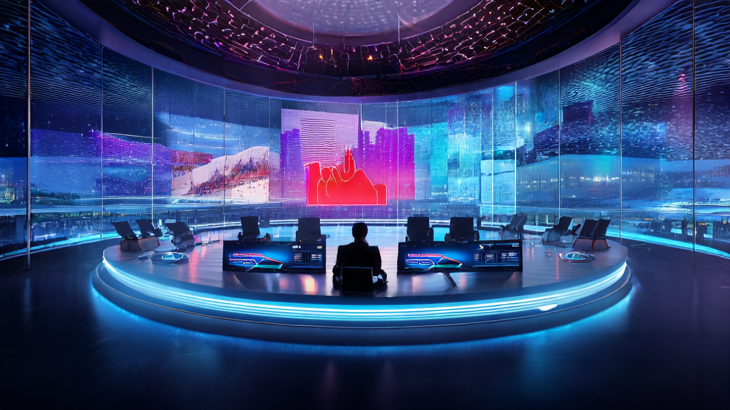 Data analyst optimizing advertising strategies using AI technology in a futuristic city