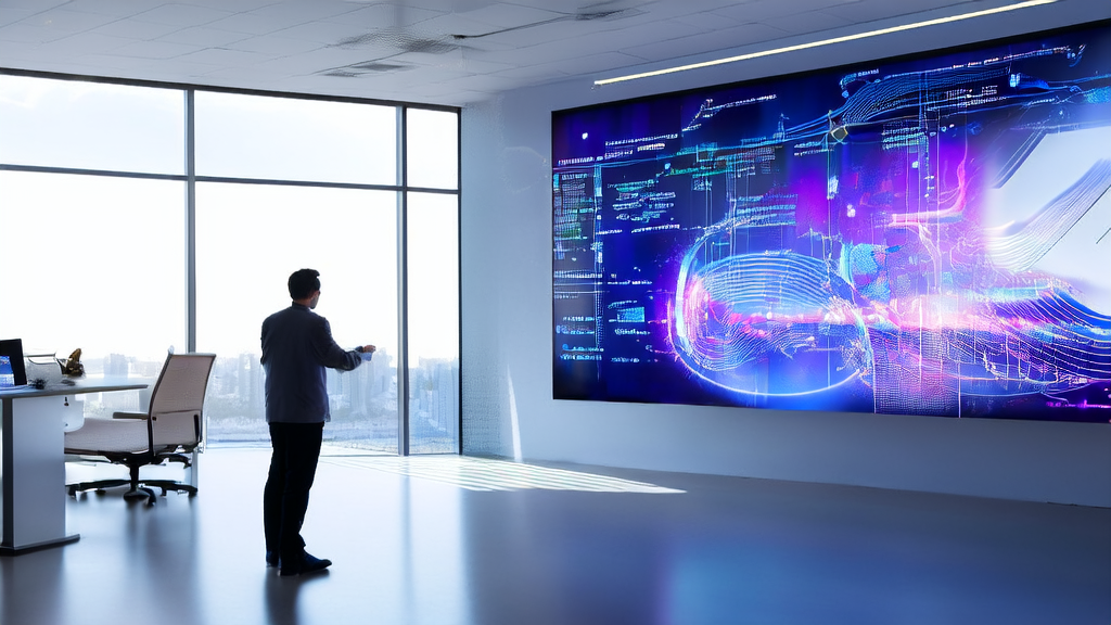 A digital marketing control center where technicians use AI technology to optimize ad placements, achieving precise targeting of global audiences