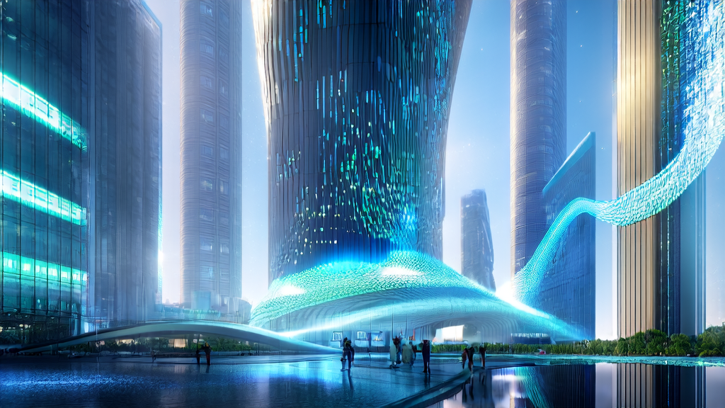 未来城市中的科技公司正在利用AI优化广告投放策略，实现高效获客