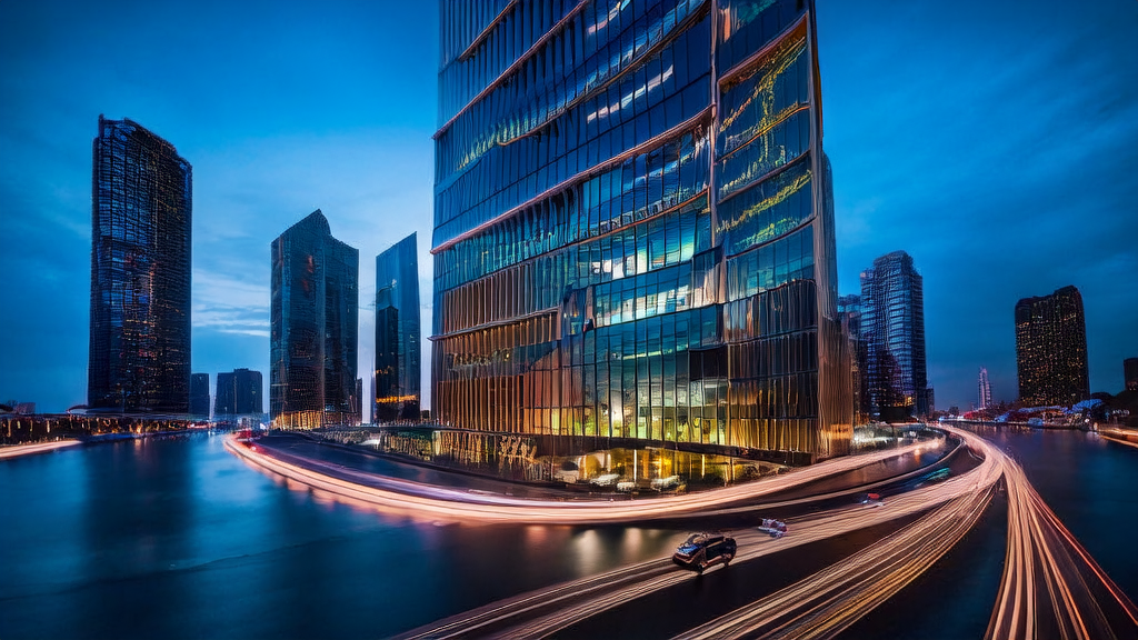 高科技公司内部展示AI优化广告投放系统运作的场景