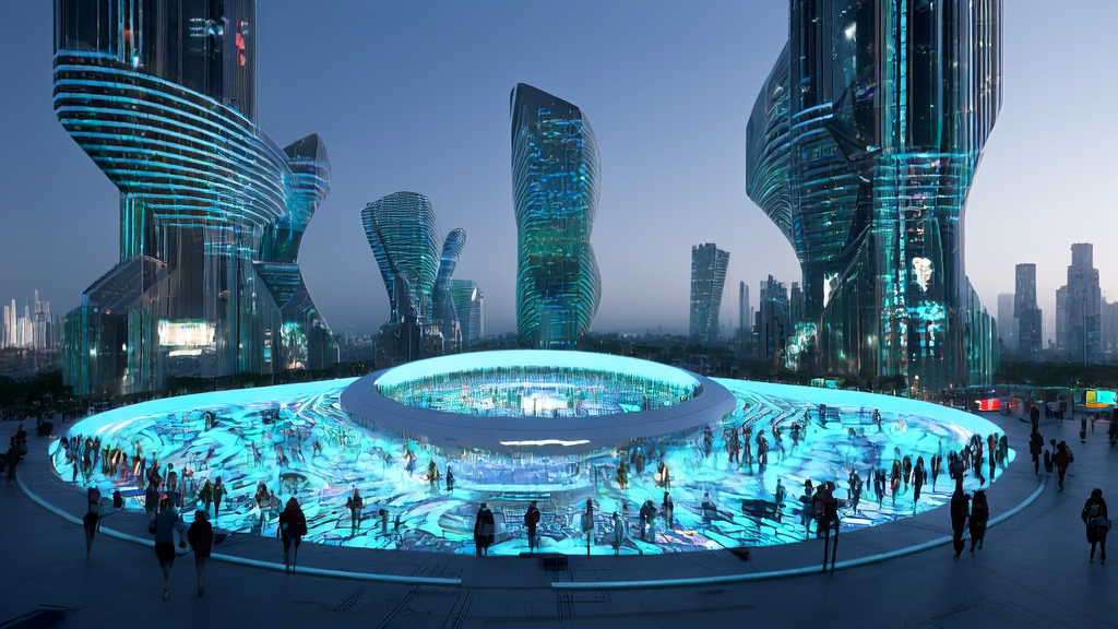 未来城市中的AI优化广告投放系统，展示精准触达目标人群和降低CPA成本的效果