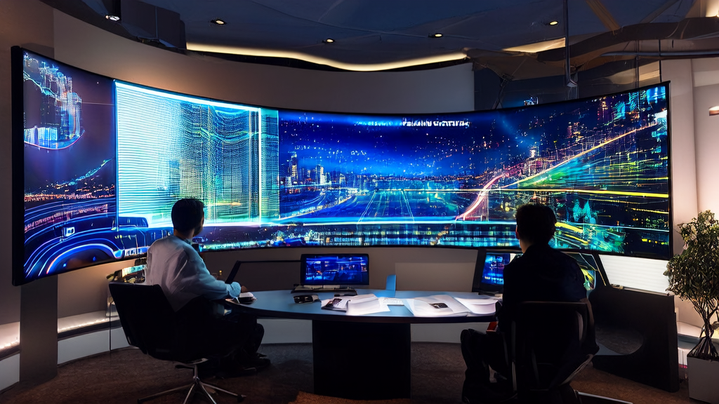 In a modern office, the team uses Qwen Deep Research tool to analyze AI-optimized advertising strategies