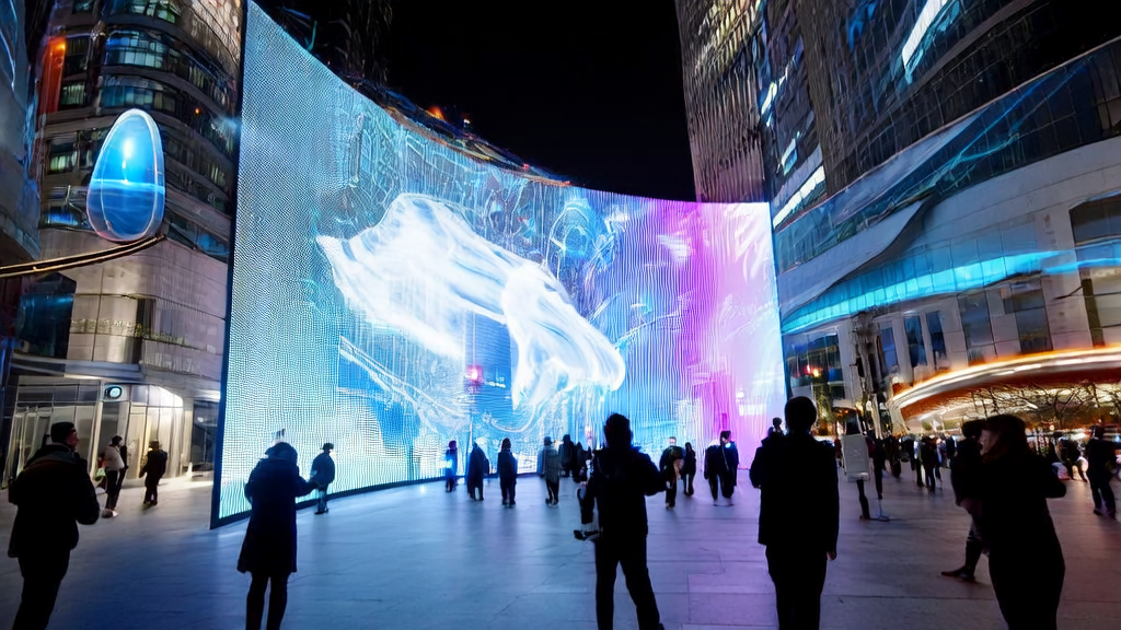 未来城市中的AI优化广告投放场景，展示Claude Chrome插件的最新功能和应用