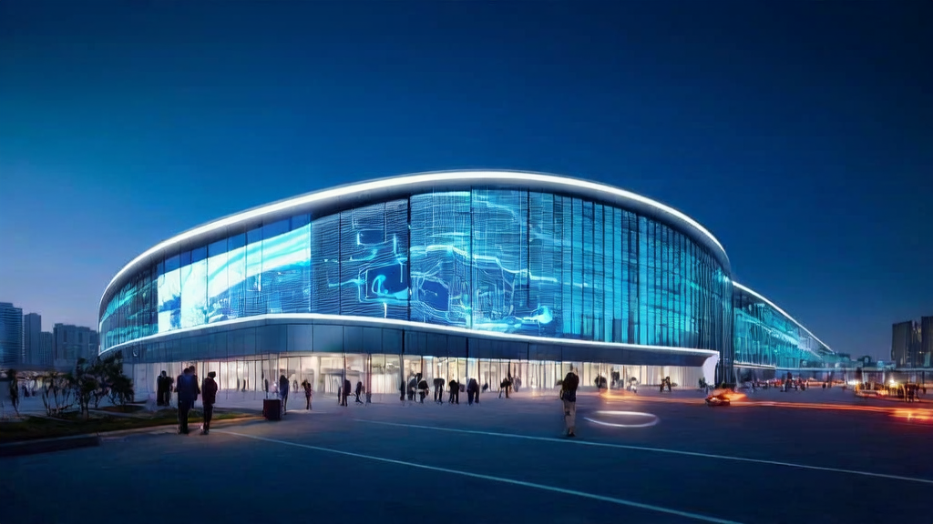 2025年跨境电商AI精准获客策略：现代化公司大楼内的员工利用AI工具分析数据，优化广告投放，实现高效触达目标客户并降低成本。