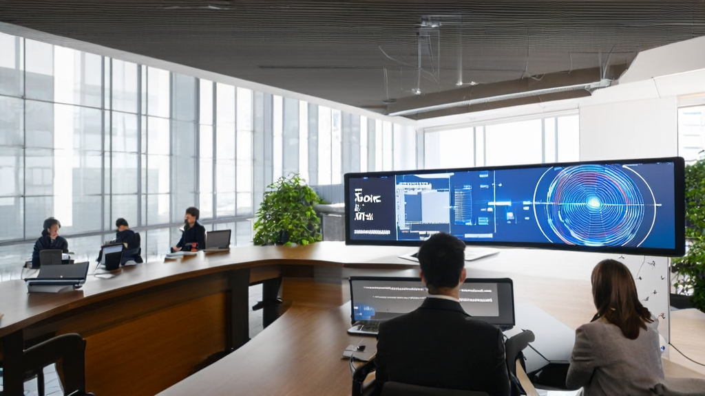 Sunlight fills a modern office where employees are optimizing email marketing using AI technology. The whiteboard highlights "Email Marketing Optimization" and clock icons, indicating the best sending times for different regions.