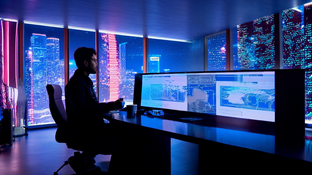 Office scene highlighting AI-optimized email marketing for cross-border customer acquisition