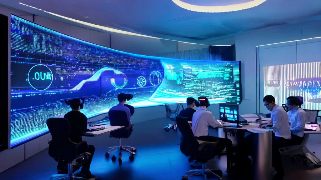 使用AI技术优化邮件营销获客策略的现代化办公室场景