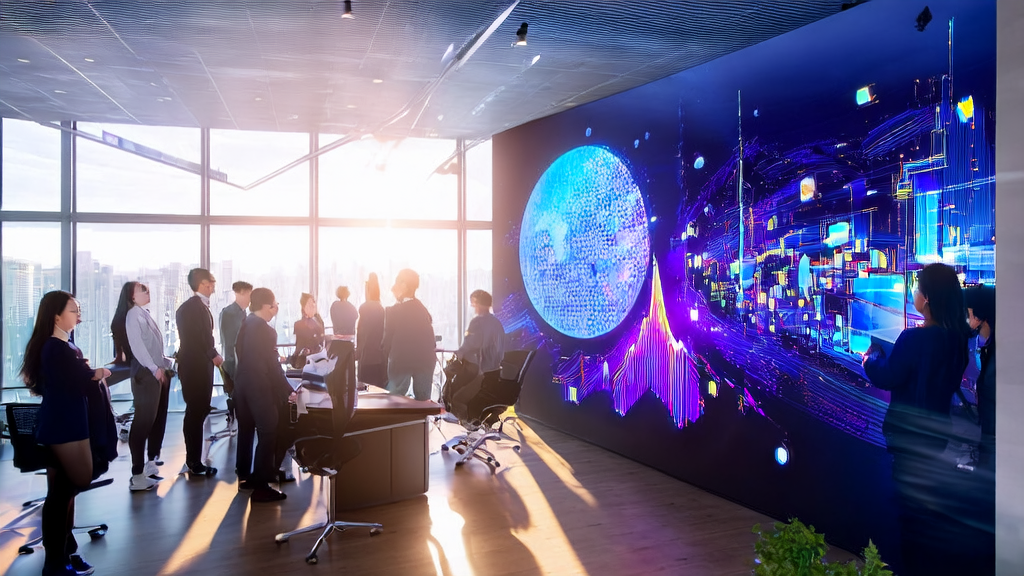 Modern office scene showcasing AI-optimized email marketing to improve reply rates and customer reach