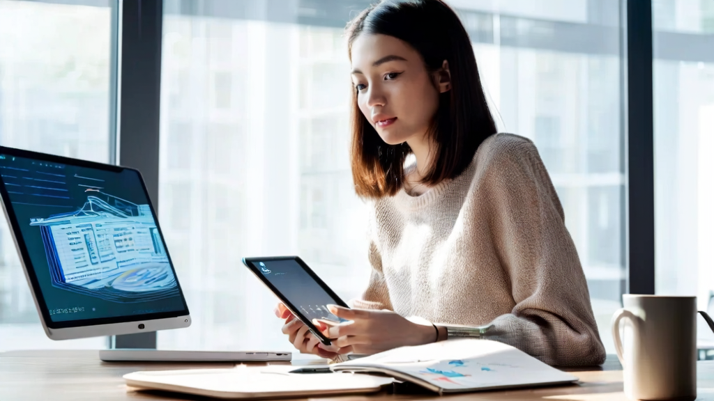 A young marketing expert uses Alibaba Ovis-U1 to optimize email marketing strategies, enhancing user interaction and conversion rates