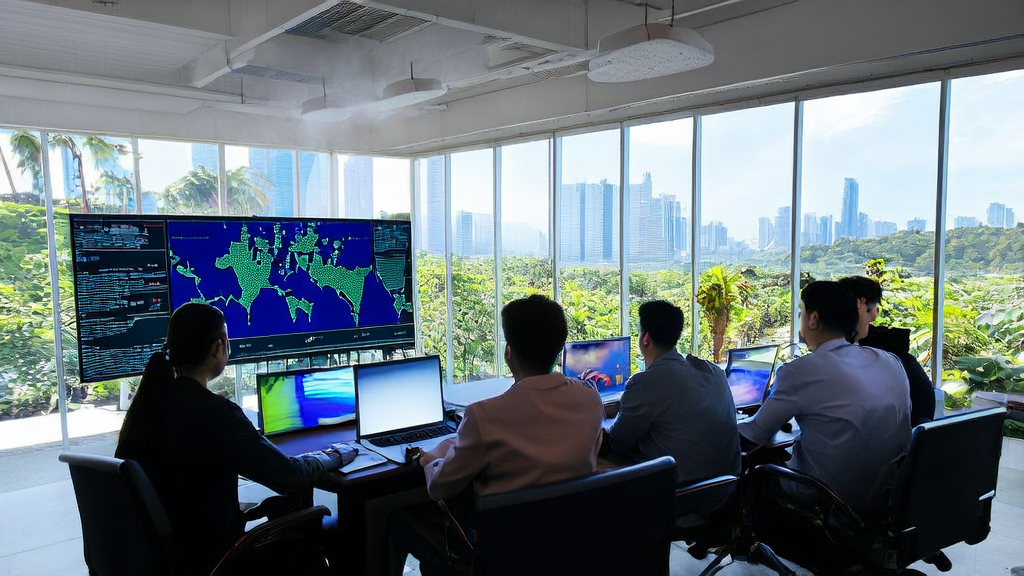 Young entrepreneurs in Southeast Asia discussing the latest AI overseas acquisition strategies and the video upload and analysis features of Google Gemini.