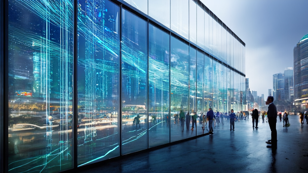 未来城市中的AI个性化邮件营销场景，技术人员与媒体合作优化客户触达