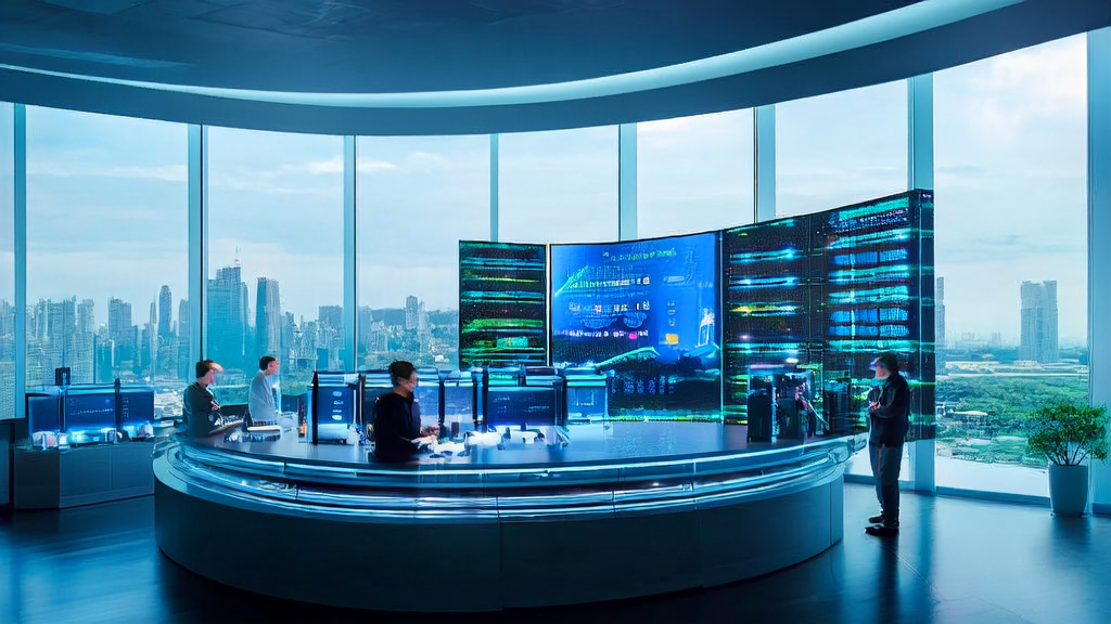 Showcasing AI-powered customer acquisition innovations in a modern office setting with the launch of Huawei's HarmonyOS intelligence