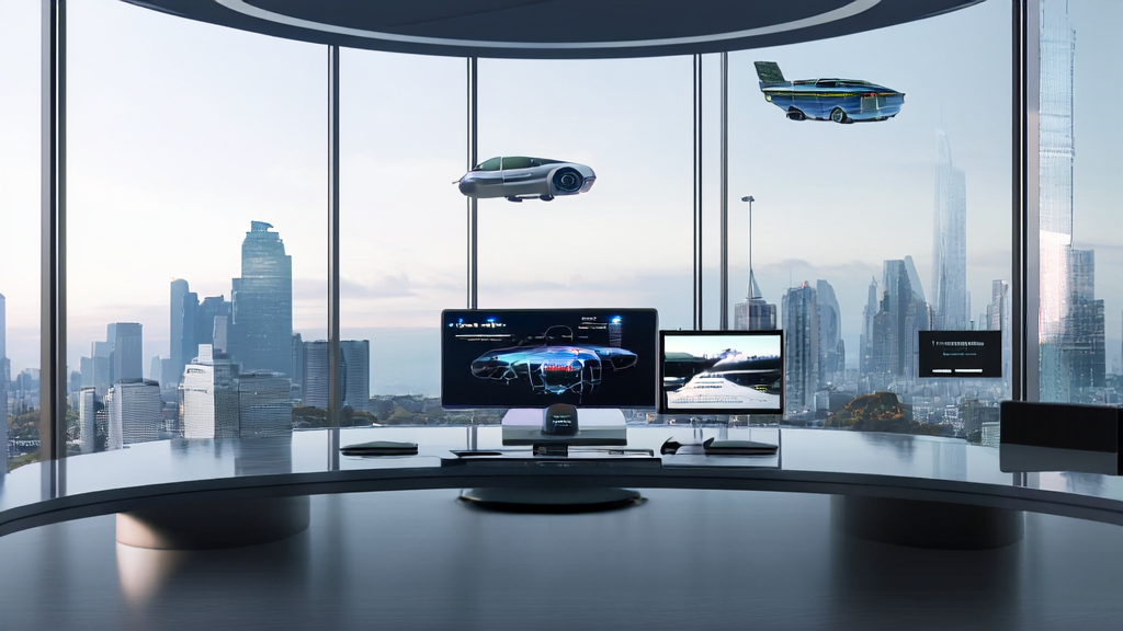 未来办公室中的员工利用AI技术进行超个性化邮件营销和多模态内容生成