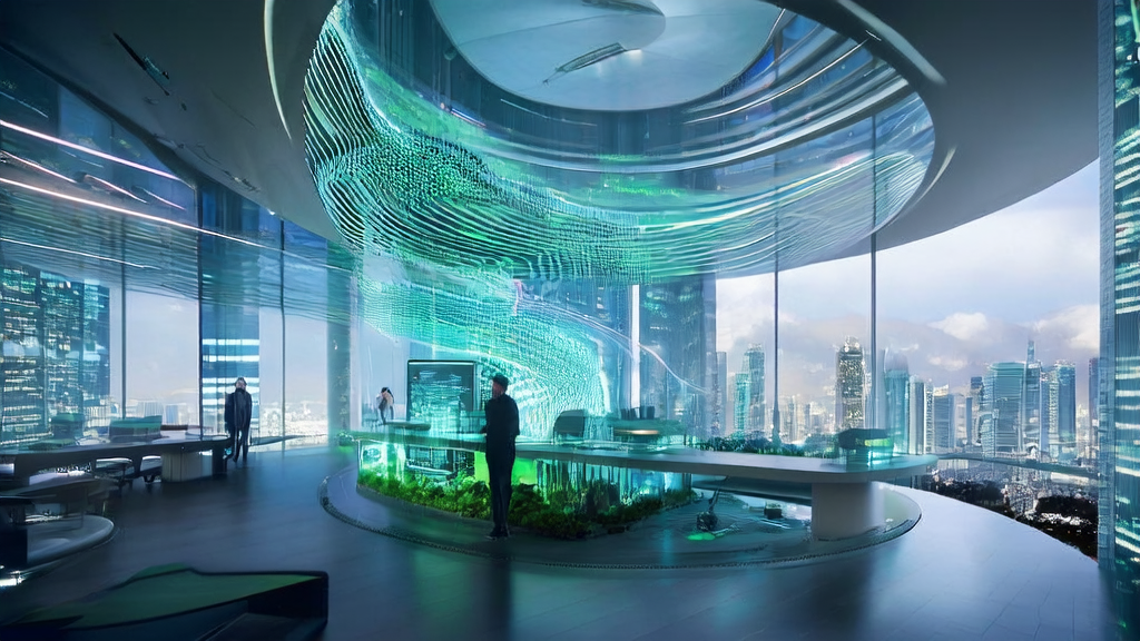 未来办公室中使用AI精准获客和邮件营销优化工具的场景