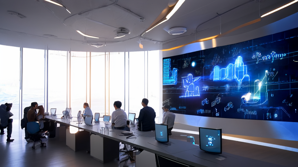 Engineers in a modern office using AI to optimize advertising for efficient customer acquisition