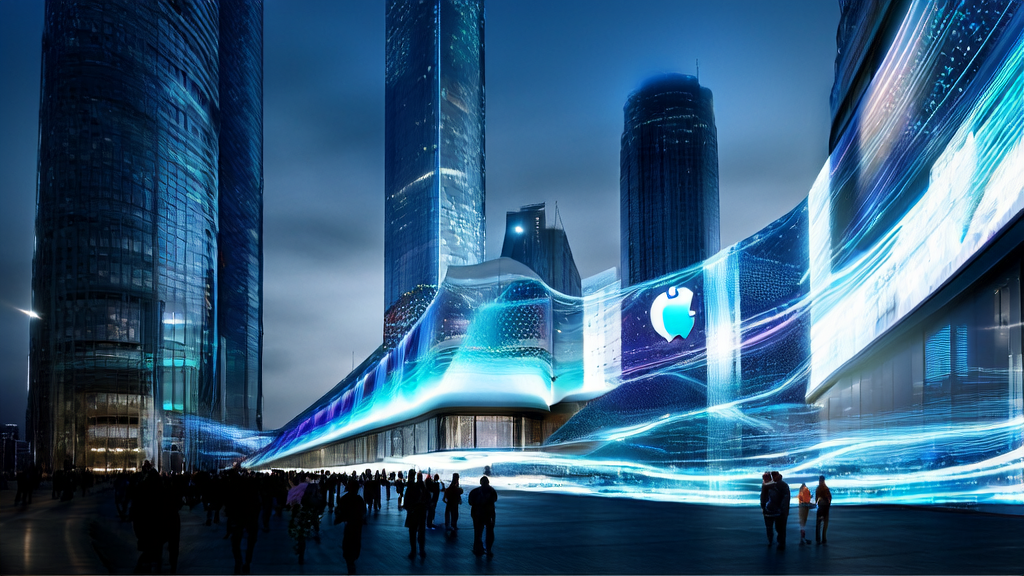 未来城市的广告投放中心，展示AI优化广告投放和数据分析的场景