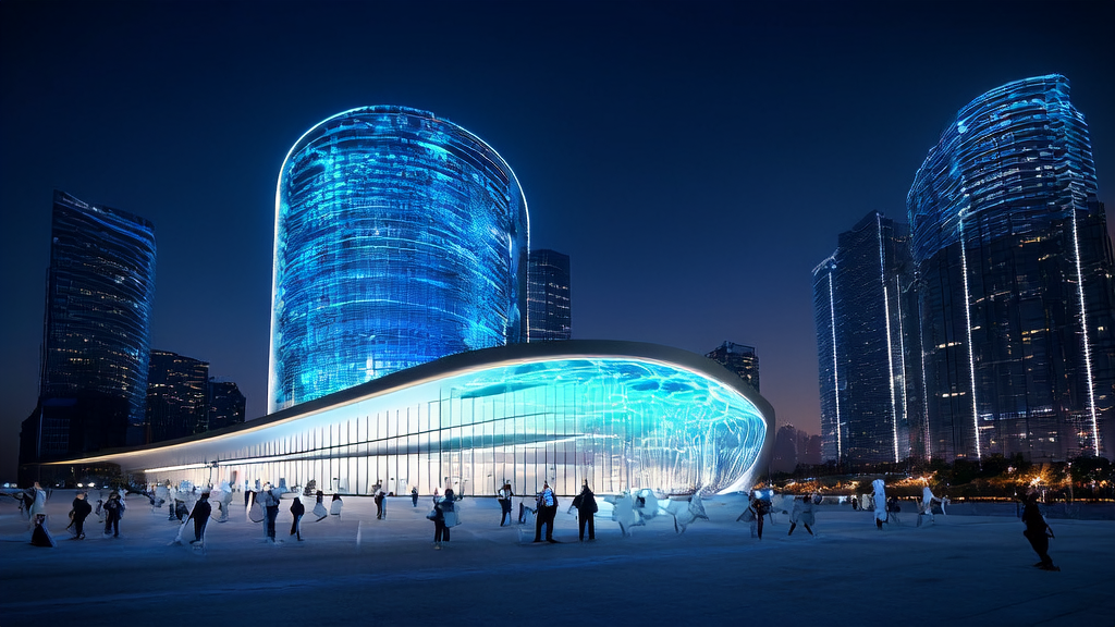 未来科技城市的办公大楼内，工程师们正在调试混元2.0模型，实现AI精准获客