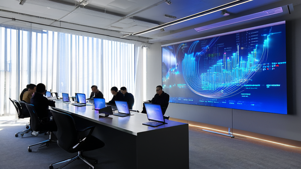 AI Precise Customer Acquisition: The New Power of Export Trade, showcasing the application of AI technology in a modern office environment