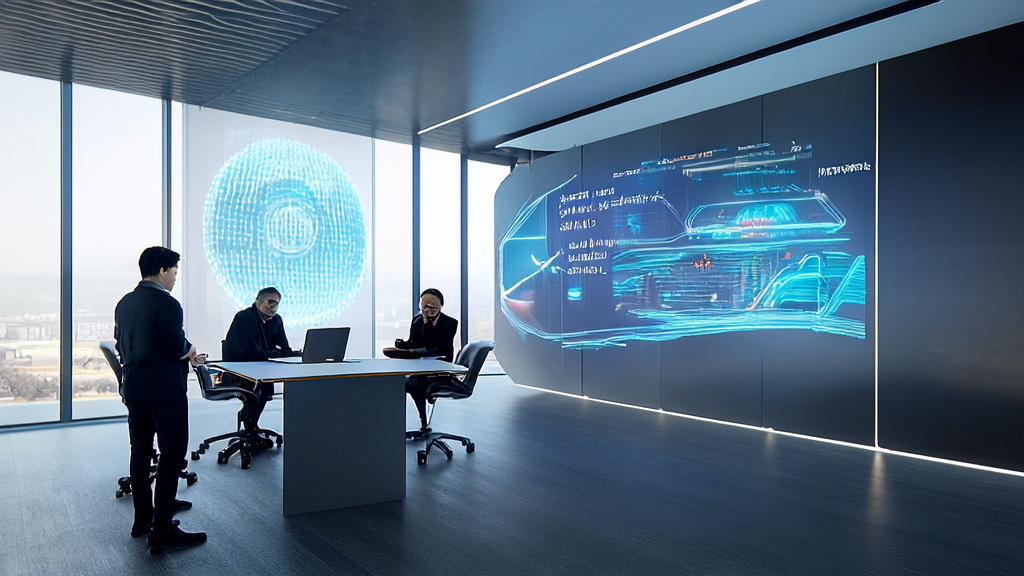 Office workers discussing AI predictive models for precise customer acquisition strategies