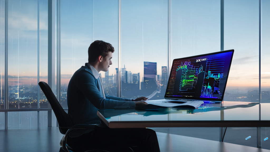 Young entrepreneur using Microsoft Excel Web "Intelligent Mode" for AI-optimized advertising analysis