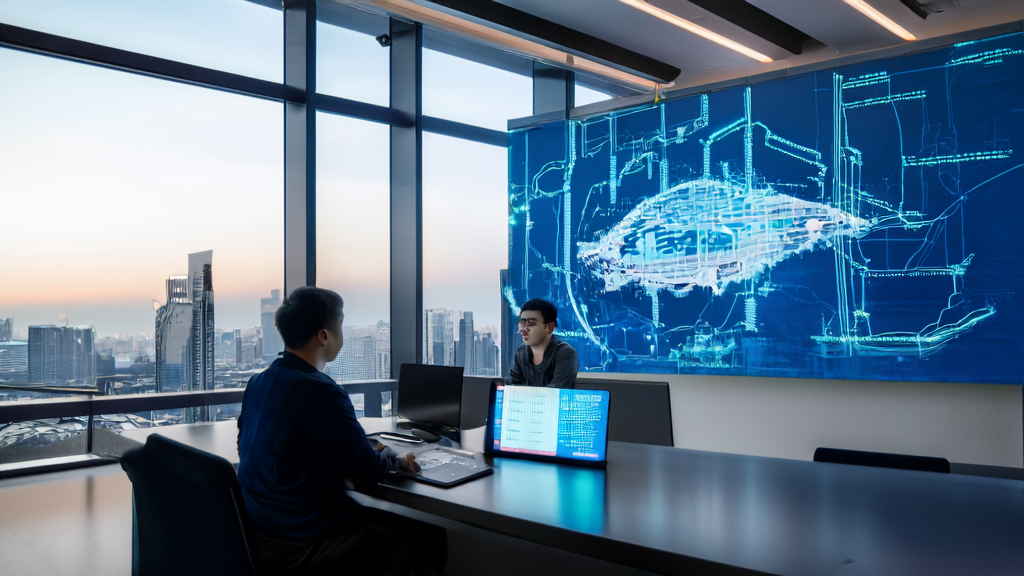 年轻创业者们正在讨论如何使用阿里夸克对话助手和Qwen模型实现精准获客,提升营销效率。