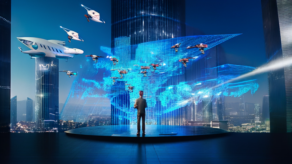 Young entrepreneur using AI customer prediction model to precisely target high-quality customers, enhancing cross-border e-commerce marketing effectiveness