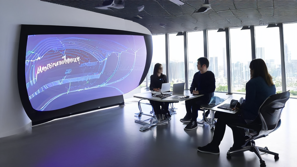 Modern office scene illustrating the use of AI prediction models for precise customer acquisition strategy innovation