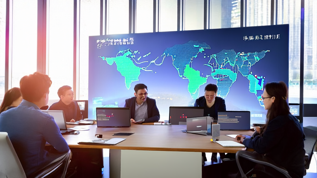 A team of export company employees collaborating on using AI prediction models for targeted client selection and efficient acquisition