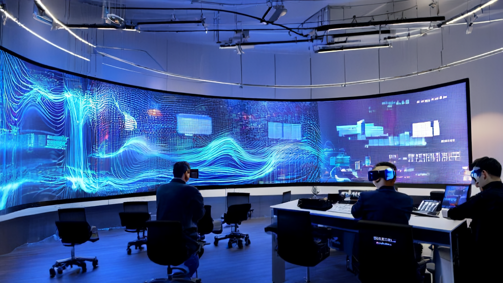 Illustration of AI prediction models in advertising optimization, showcasing engineers analyzing ad placements using insights from NVIDIA and Stanford's collaboration.